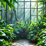 une-jungle-interieure-luxuriante-avec-une-variete-de-plantes-illuminee-par-une-lumiere-naturelle-vive-creant-une-atmosphere-vibrante-et-sereine